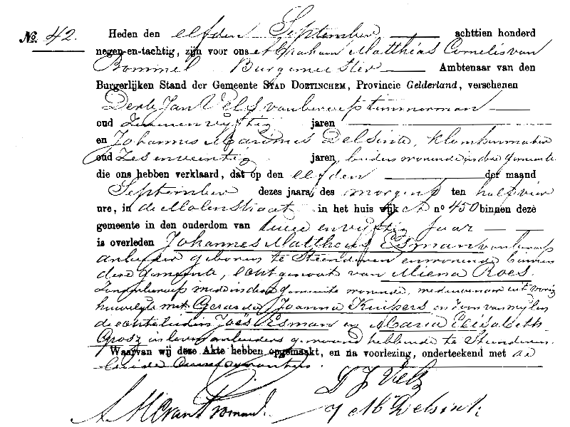 18890911 ovl akte 42 Johannes M Esman ev Miena Roes